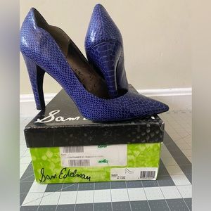 Sam Edelman blue FAUX croc heels 8.5